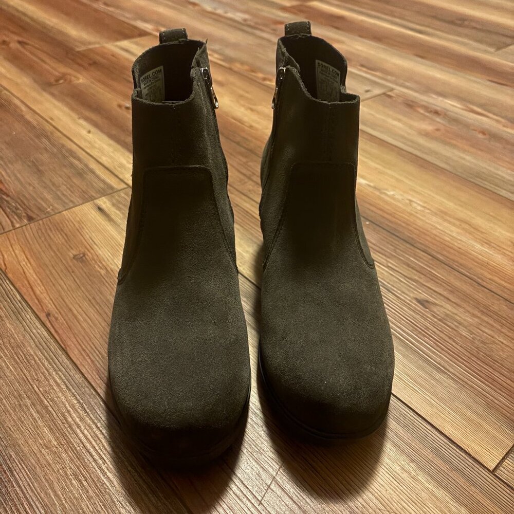 Sorel Suede Booties 8 Hidden Wedge